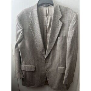 Jos A Bank Mens 42 Long Brown Wool Blazer Two Button Jacket Executive Collection